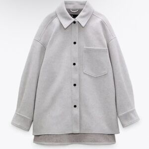 Zara Oversized Gray Felt Jacket